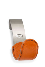 Load image into Gallery viewer, Scoop cycling accessories hanger with orange leather sleeve

