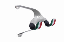 Load image into Gallery viewer, Cactus Tongue SSL Roadie bike hanger with Italian tricolour leather sleeves.