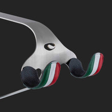 Load image into Gallery viewer, Cactus Tongue SSL bike hanger with Italian tricolour leather sleeves