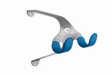 Load image into Gallery viewer, Cactus Tongue SSL Roadie bike hanger with blue leather sleeves.
