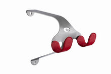 Load image into Gallery viewer, Cactus Tongue SSL Roadie bike hanger with red leather sleeves.

