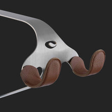 Load image into Gallery viewer, Cactus Tongue SSL bike hanger with brown leather sleeves
