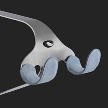 Load image into Gallery viewer, Cactus Tongue SSL bike hanger with grey leather sleeves
